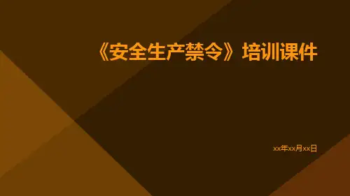 《安全生产禁令》培训课件