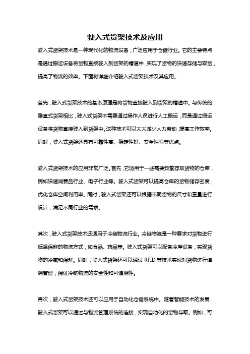 驶入式货架技术及应用