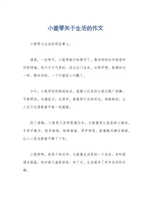 小提琴关于生活的作文