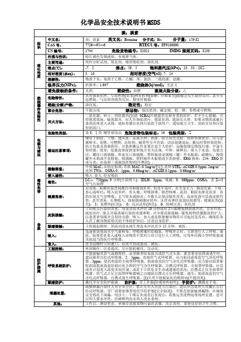 溴;溴素-化学品安全技术说明书MSDS