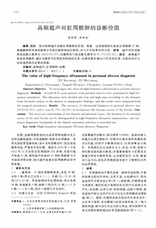 高频超声对肛周脓肿的诊断价值