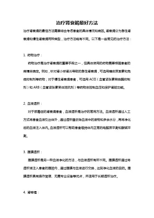 治疗肾衰竭最好方法