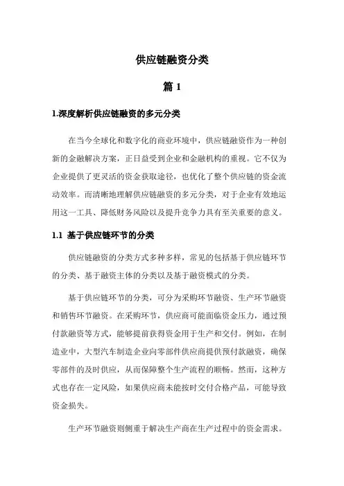 供应链融资分类
