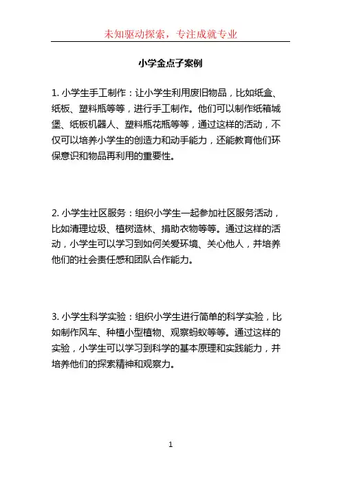 小学金点子案例