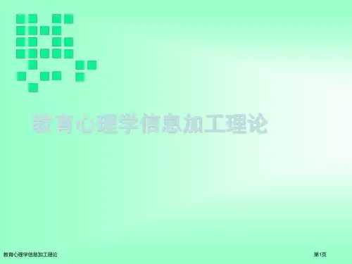 教育心理学信息加工理论