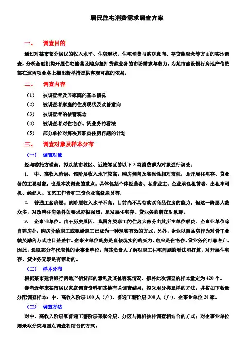 居民住宅消费需求调查方案