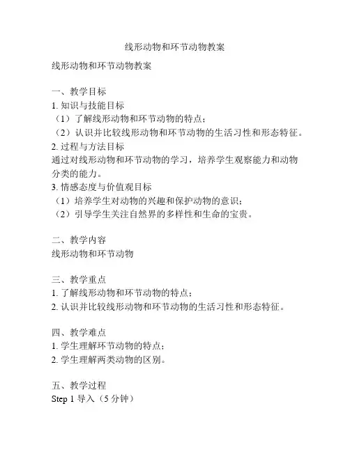 线形动物和环节动物教案