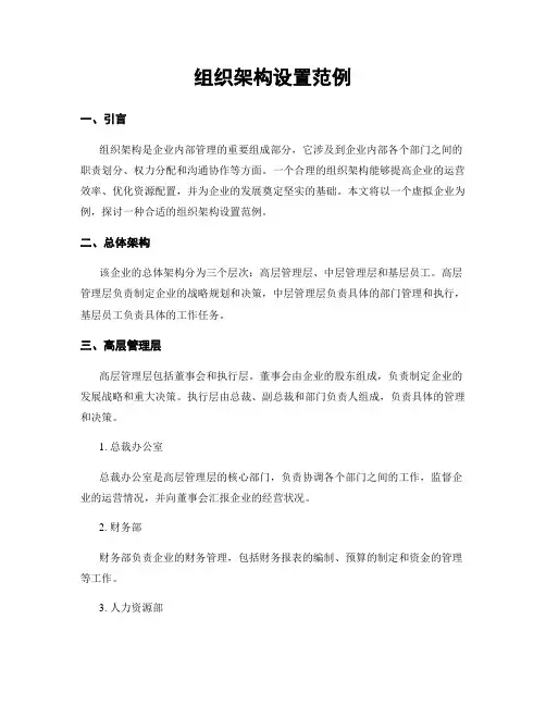组织架构设置范例