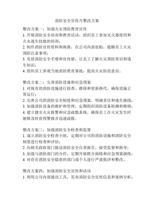 消防安全宣传月整改方案