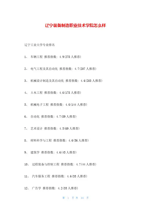 辽宁装备制造职业技术学院怎么样