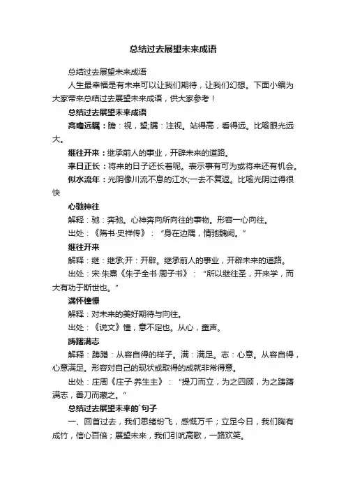 总结过去展望未来成语