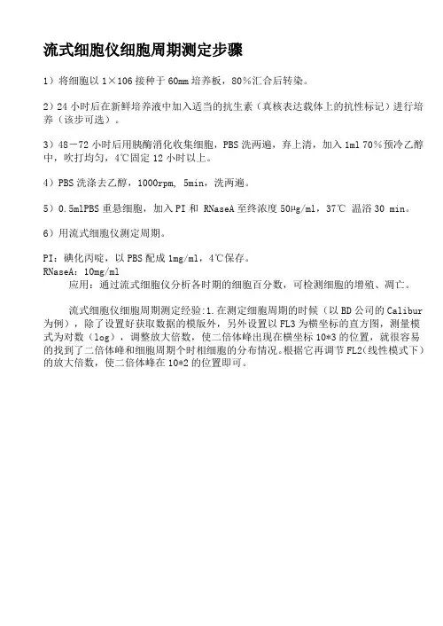 流式细胞仪检测细胞周期