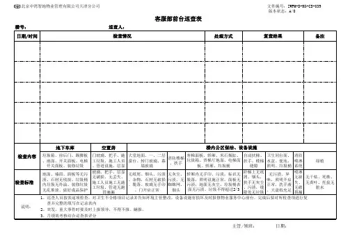 客服巡查表(前台)