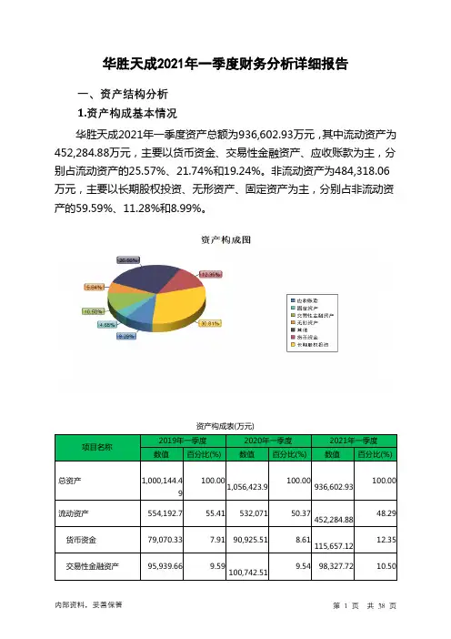 华胜天成2021年一季度财务分析详细报告