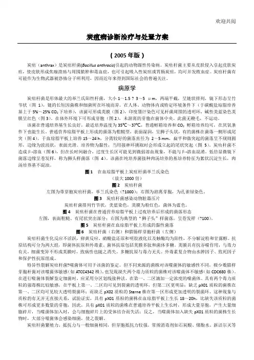 炭疽病诊断治疗与处置方案