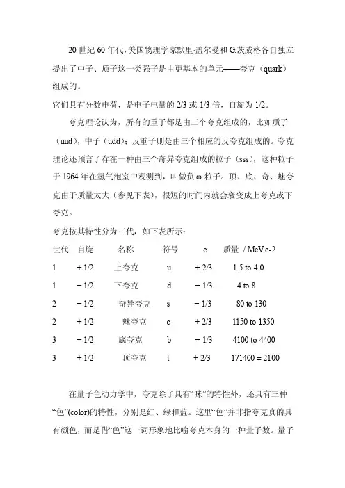 夸克理论——精选推荐