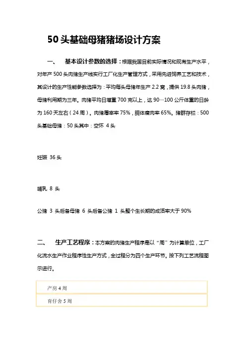 50头基础母猪猪场设计方案