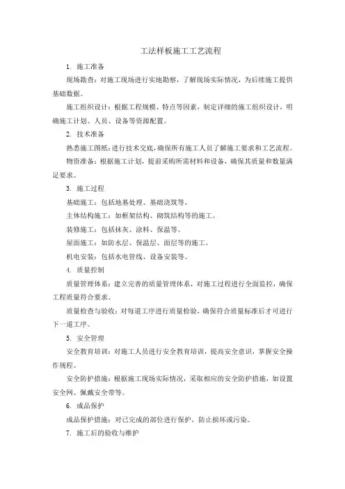工法样板施工工艺流程