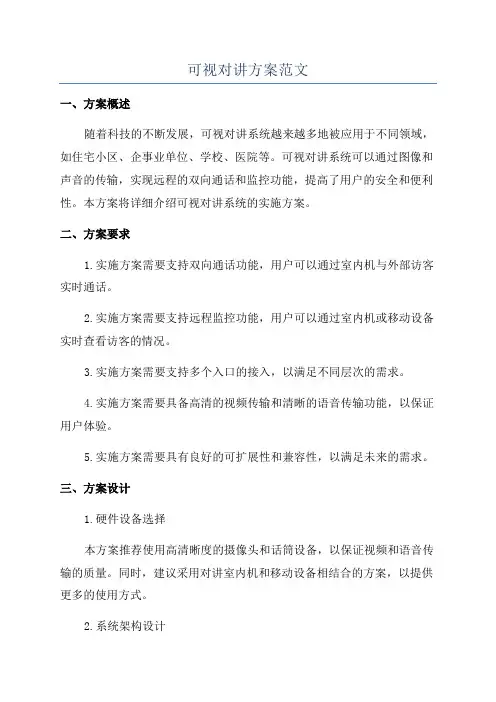 可视对讲方案范文
