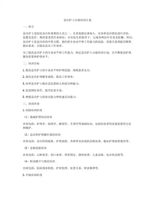 急诊护士分级培训计划