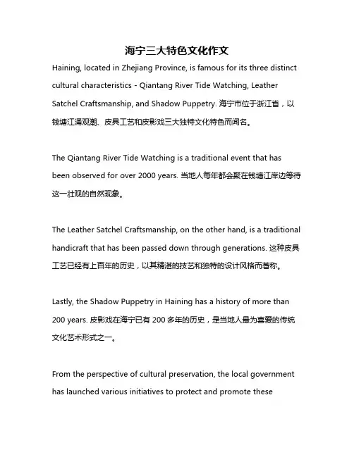 海宁三大特色文化作文