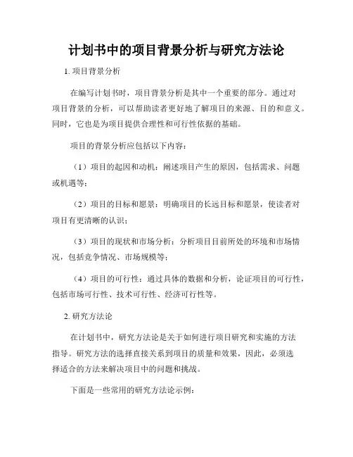 计划书中的项目背景分析与研究方法论