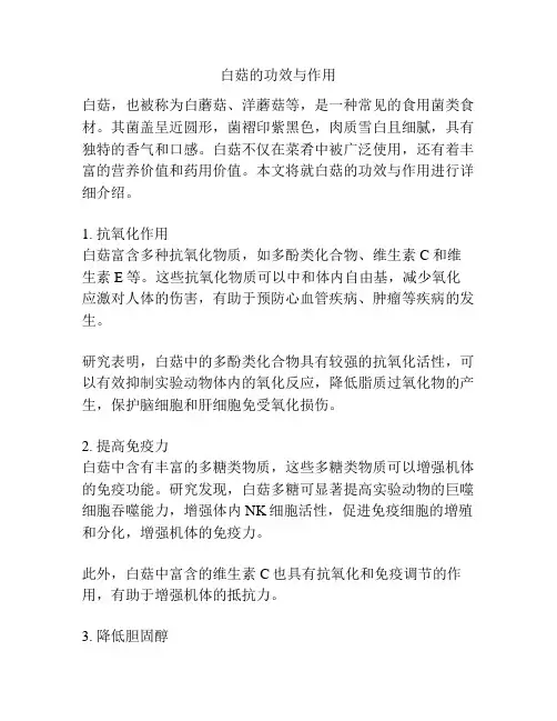 白菇的功效与作用