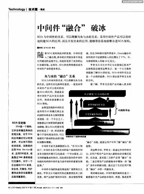 中间件“融合”破冰