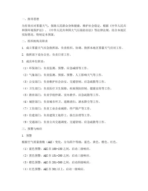 雾霾专项应急预案