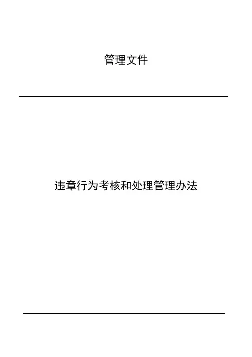 违章行为考核和处理管理办法