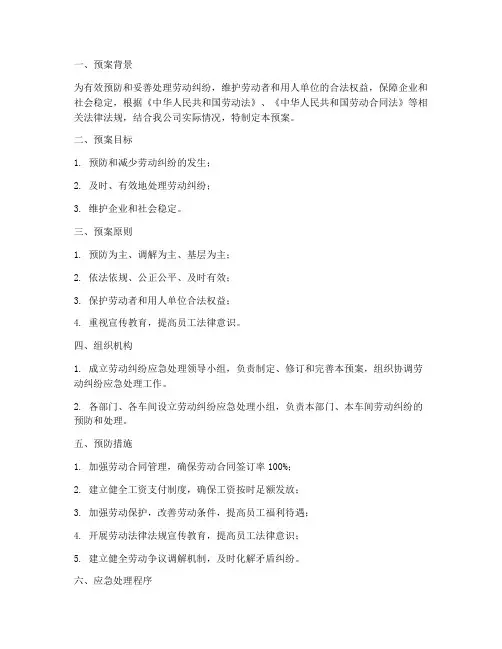 劳动纠纷_应急预案