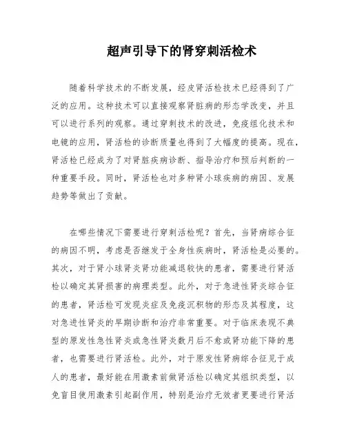 超声引导下的肾穿刺活检术