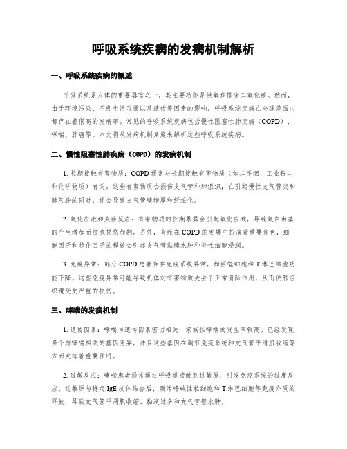 呼吸系统疾病的发病机制解析
