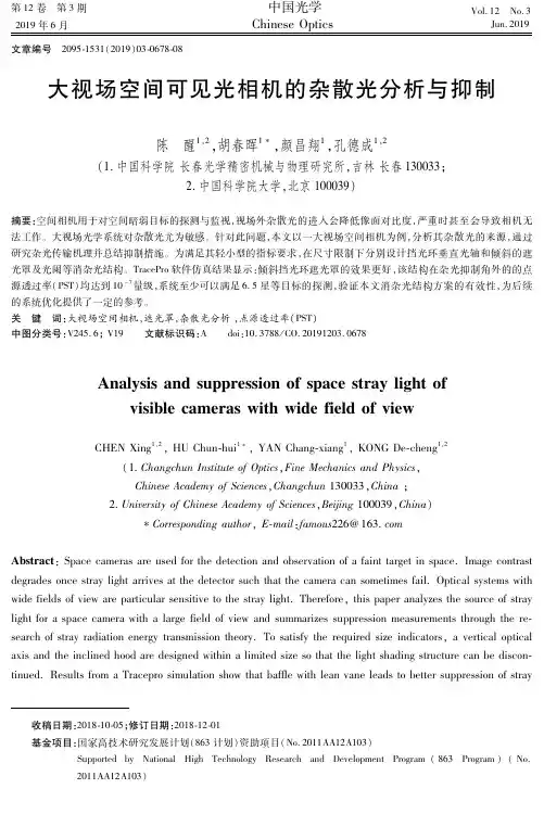 大视场空间可见光相机的杂散光分析与抑制