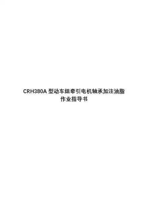 CRH380A型动车组牵引电机轴承加注油脂作业指导书