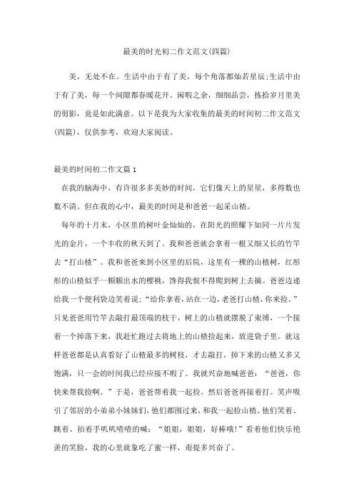 最美的时光初二作文范文(四篇)