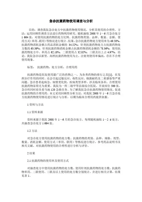 急诊抗菌药物使用调查与分析