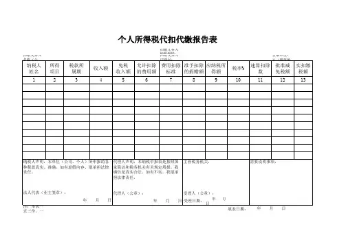 个人所得税代扣代缴报告表