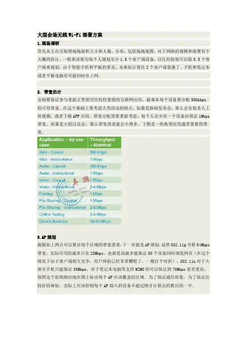 大型会场无线Wifi部署