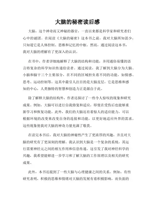 大脑的秘密读后感