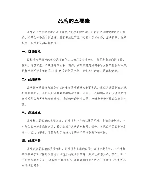 品牌的五要素