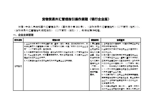 货物贸易外汇管理操作规程