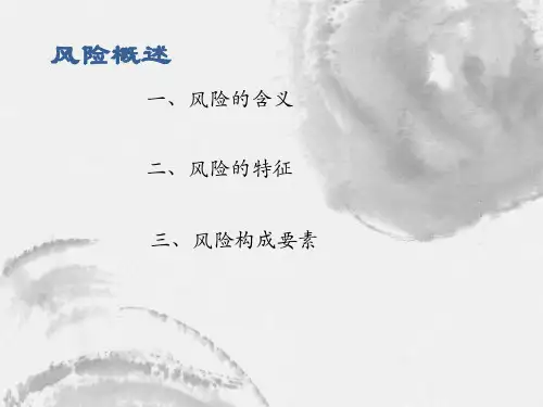 风险与风险管理--风险含义、特征、分类