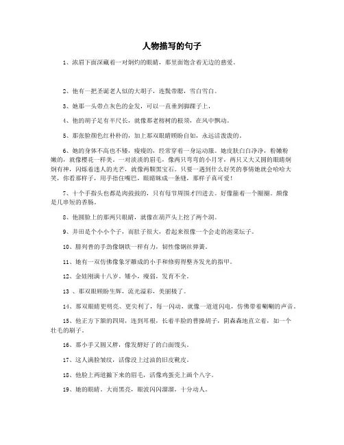人物描写的句子