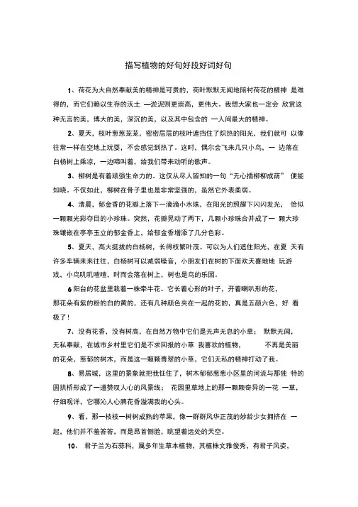 描写植物的好句好段