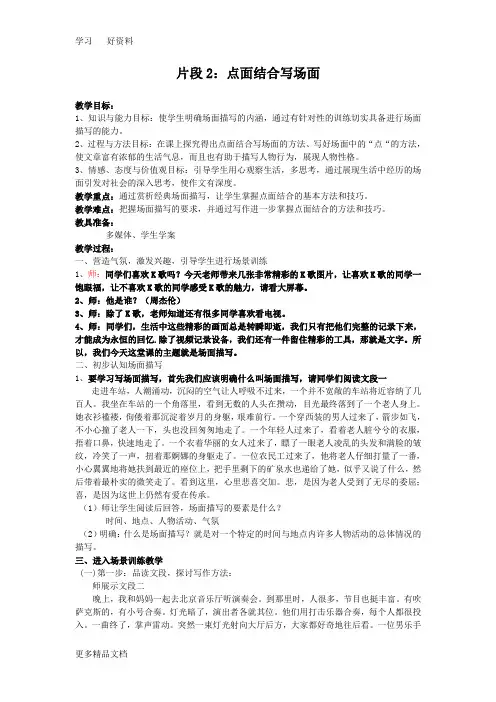 点面结合写作技巧教案汇编