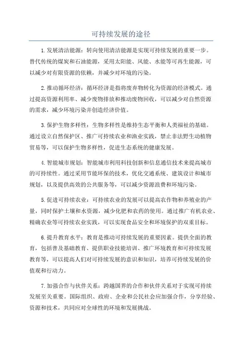 可持续发展的途径