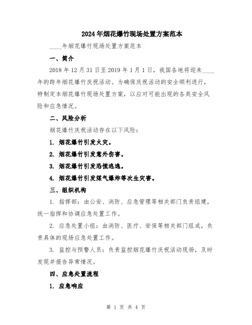 2024年烟花爆竹现场处置方案范本