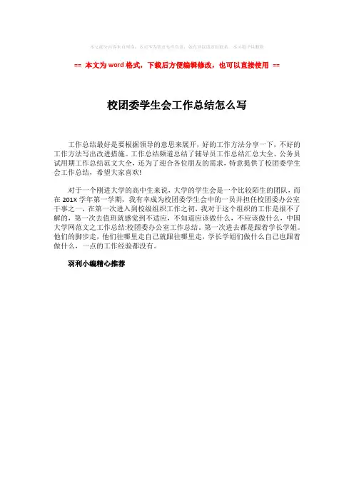 2018-2019-校团委学生会工作总结怎么写-范文模板 (1页)