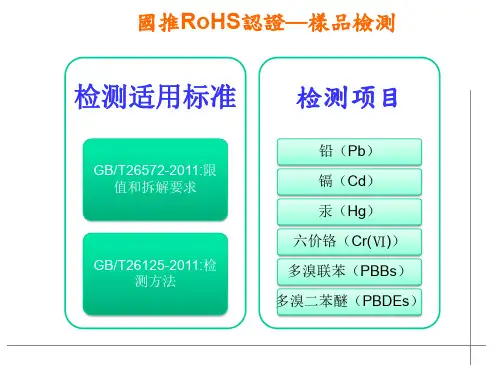 国推RoHS认证样品检测